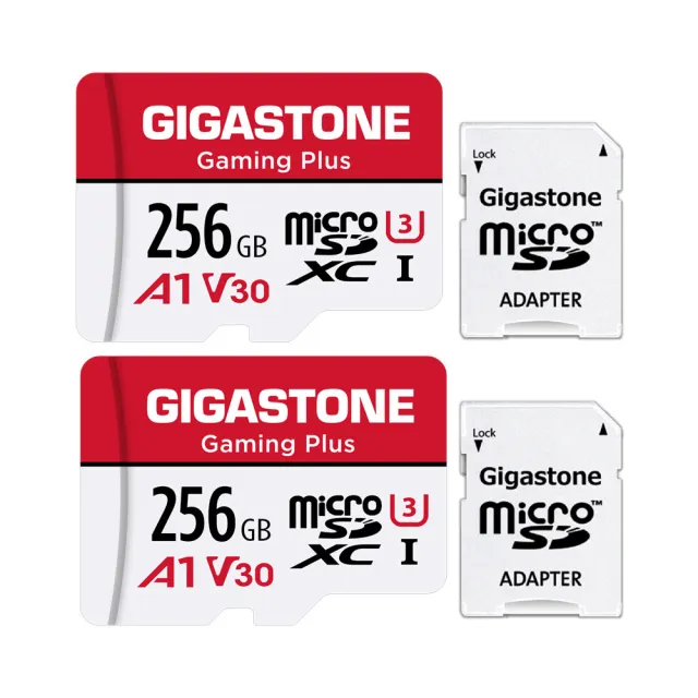 【GIGASTONE 立達】Gaming Plus microSDXC UHS-Ⅰ U3 A1V30 256GB遊戲專用記憶卡-2入組(支援Switch/GoPro)