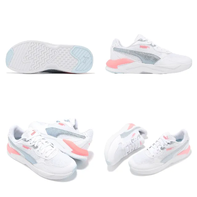 【PUMA】休閒鞋 X-Ray Speed Lite 中大童鞋 白 粉 小朋友 皮革 緩震 運動鞋(394436-01)