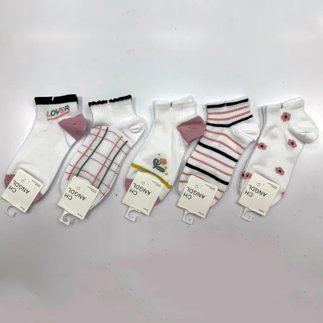 【Socks Form 襪子瘋】5雙組-日系棉質短襪(踝襪/棉襪/船型襪/女襪)