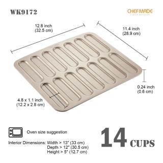 【Chefmade學廚原廠正品】長條14連手指餅乾烤盤(WK9172閃電泡芙蛋糕模)