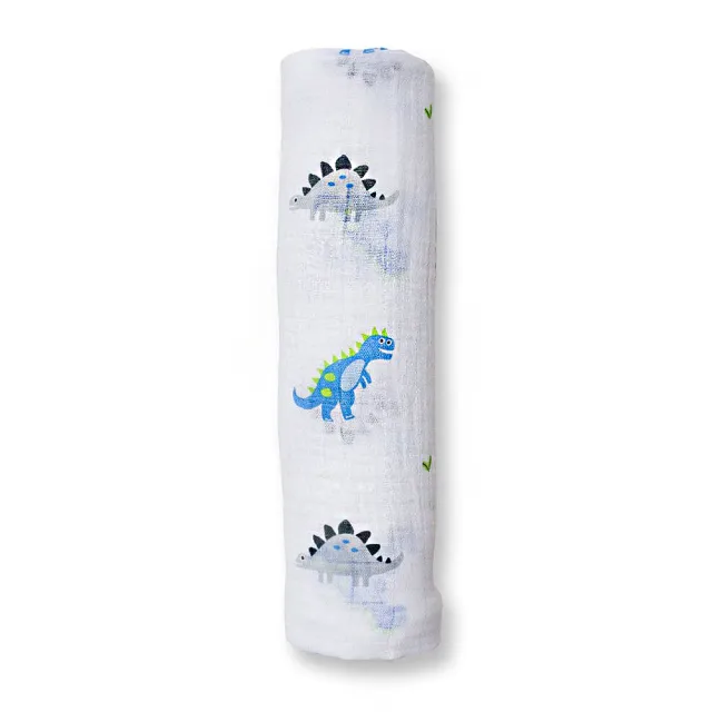 【lulujo】嬰兒純棉透氣包巾120*120cm(恐龍/森林動物)