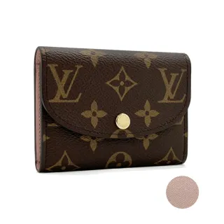 【Louis Vuitton 路易威登】LV ROSALIE Monogram花紋信封式卡夾零錢包 金扣芭蕾粉色(M62361)