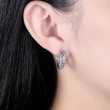 【925 STARS】純銀925微鑲美鑽個性斜紋耳扣 耳環(純銀925耳環 美鑽耳環 斜紋耳環)