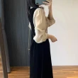 【JILLI-KO】法式復古女蕾絲拼接絲絨連衣裙-F(黑)