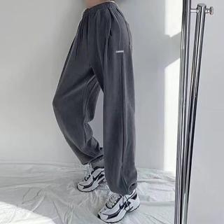 【Amirr 艾米爾】★高腰美式休閒寬鬆束腳褲(女上衣/長褲/運動褲)