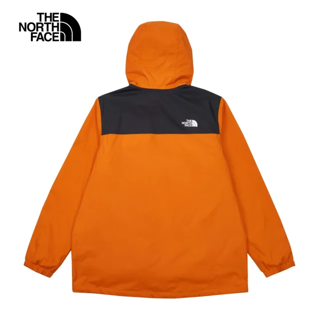 【The North Face 官方旗艦】北面男款橘色防水透氣舒適保暖連帽三合一外套｜89B1RMI(內搭抓絨款)