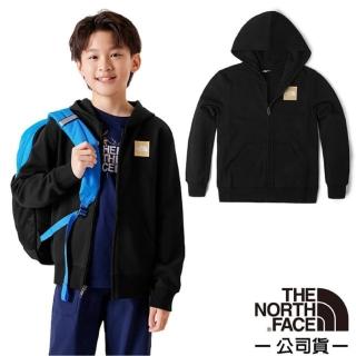 【The North Face】童 保暖透氣連帽休閒外套.休閒夾克.機能性運動上衣(89W5-JK3 黑)