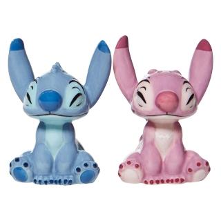 【Enesco】精品家飾 Disney 迪士尼 史迪奇與安琪 鹽罐&胡椒罐 兩入組(Jim Shore愛木小灣)