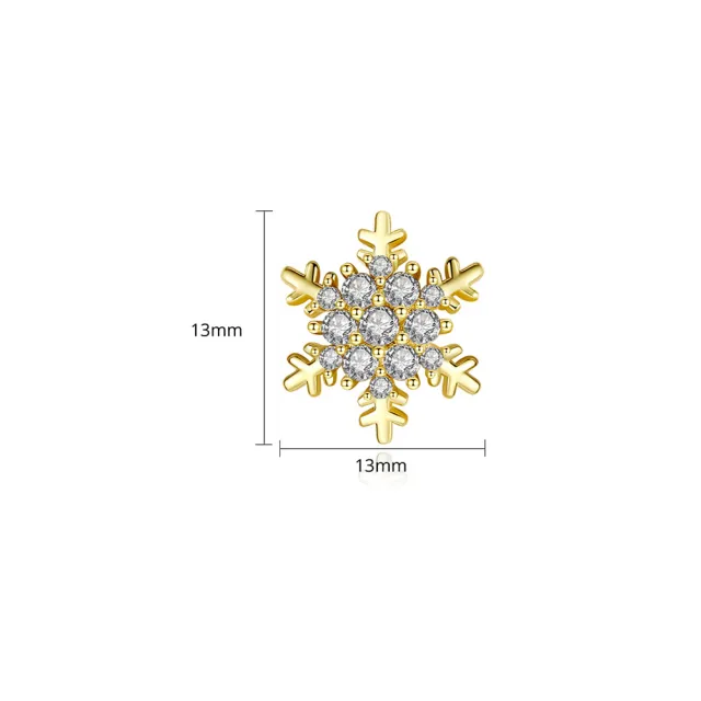 【Aphrodite 愛芙晶鑽】美鑽耳環 雪花耳環/微鑲美鑽經典細緻雪花造型耳釘 耳環(2色任選)