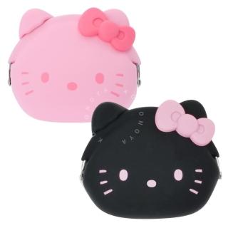 【小禮堂】Hello Kitty 矽膠扣型零錢包 p+g design - 大臉款(平輸品)