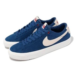 【NIKE 耐吉】滑板鞋 SB Zoom Blazer Low Pro GT 男鞋 女鞋 藍 米白 麂皮 氣墊 板鞋 運動鞋(DC7695-403)