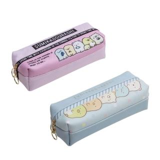 【San-X】角落生物雙拉鍊筆袋(雙層筆袋 長方形筆袋 文具收納 收納袋 鉛筆盒)