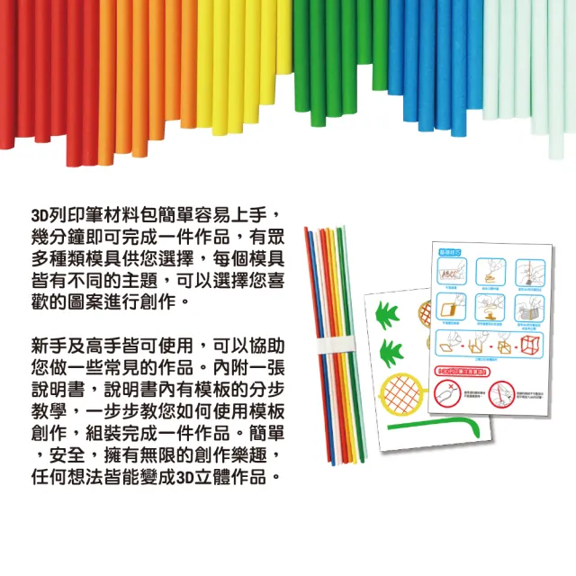 【T&U 泰允創意】3D列印筆材料包–自由創作眼鏡Glasses(DIY 手作 兒童玩具 3D 顏料隨機)