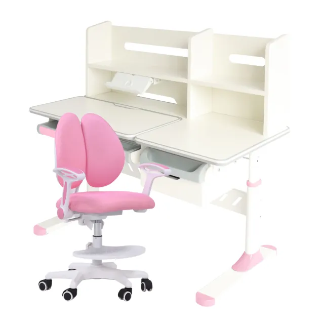 【E-home】粉紅GUCO古可兒童成長桌椅組(兒童書桌 升降桌 書桌)