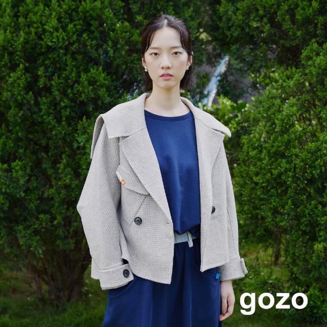 【gozo】大翻領羊毛短版外套(兩色)