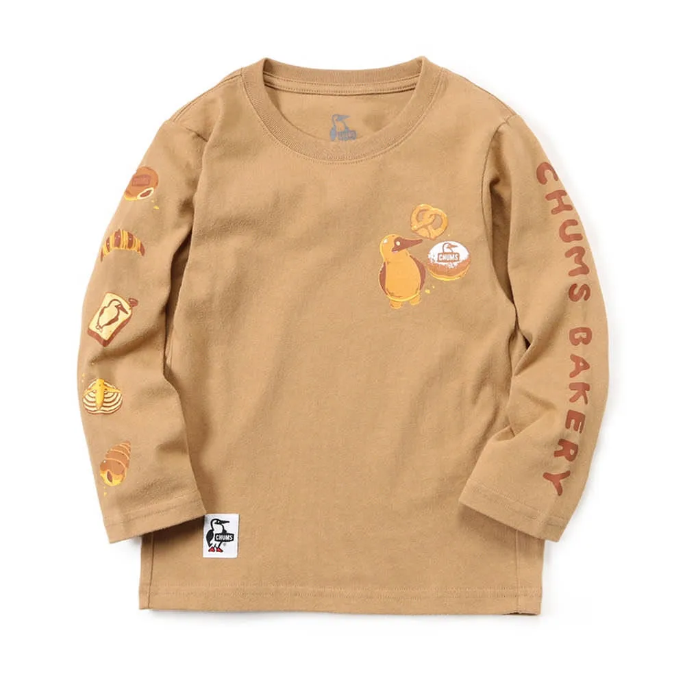 【CHUMS】CHUMS Outdoor  中大童 Kids CHUMS BAKERY Brushed L/S T-Shirt長袖T恤 淺棕色(CH211290B001)