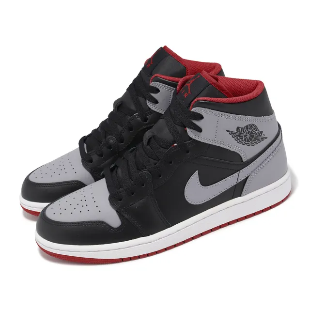【NIKE 耐吉】休閒鞋 Air Jordan 1 Mid 男鞋 灰 黑 AJ1 中筒 黑水泥 一代(DQ8426-006)