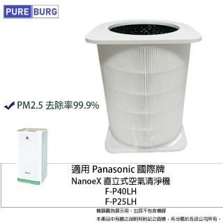 【PUREBURG】適用Panasonic國際牌F-P40LH F-P25LH NanoeX空氣清淨機 活性碳HEPA濾網心F-ZMUS40W