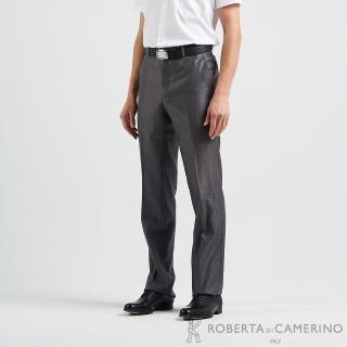 【ROBERTA 諾貝達】臺灣製男裝 時尚嚴選 品味非凡 羊毛平口西裝褲(灰)