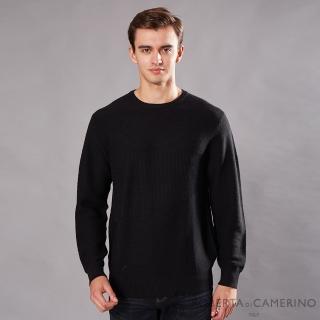 【ROBERTA 諾貝達】臺灣製 帥氣型男 超細美麗諾純羊毛毛衣(黑色)