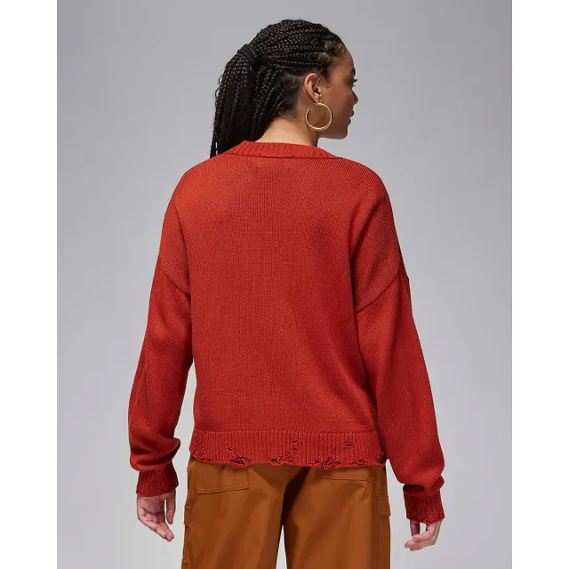 【NIKE 耐吉】長袖上衣 罩衫 毛衣 籃球 AS W DSTRSD CARDI 女款 紅(FN5363615)