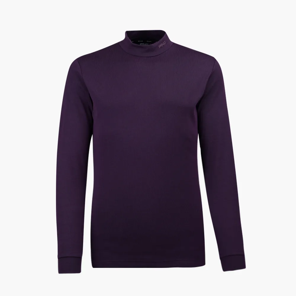 【PING】男款直紋針織長袖高領圓領衫-深紫(GOLF/高爾夫球衫/PA21231-68)