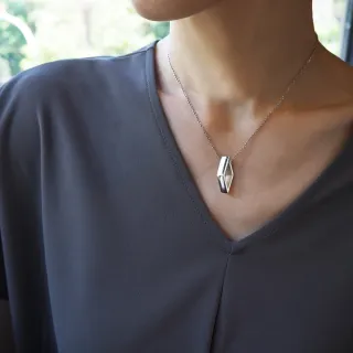 【mittag】rhombus necklace_菱形項鍊(中性項鍊 情侶項鍊 對鍊 銀飾 925 純銀 手工製作 設計師品牌)