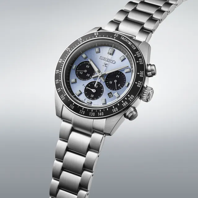 【SEIKO 精工】PROSPEX系列 太陽能 冰藍熊貓 貓熊 復刻計時腕錶 SK044 母親節 禮物(SSC935P1/V192-0AH0U)