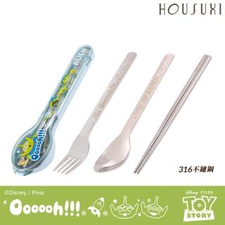 【HOUSUXI 舒希】迪士尼玩具總動員系列-三眼怪-316不鏽鋼餐具三件組-A1