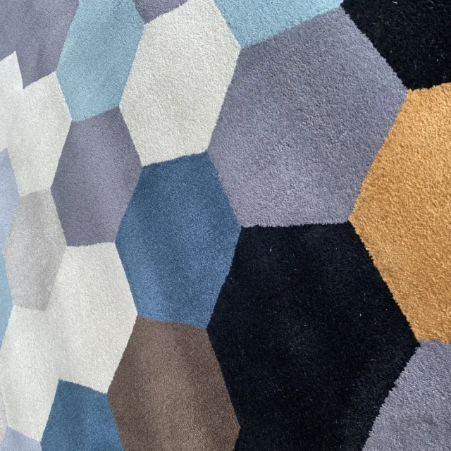 【山德力】設計師羊毛大地毯 382x560cm 楓丹(大尺寸 幾何感 六角形)