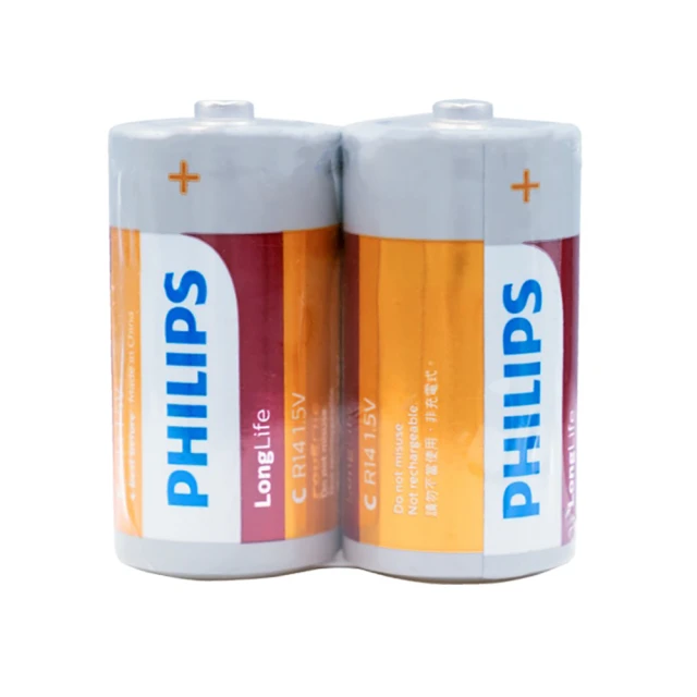 【小麥購物】Philips 飛利浦電池(碳鋅電池 2號/2入一組)