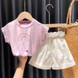 【安朵童舖】現貨韓版女童新款休閒短袖兩件式套裝短褲上衣T恤褲子(014/08)