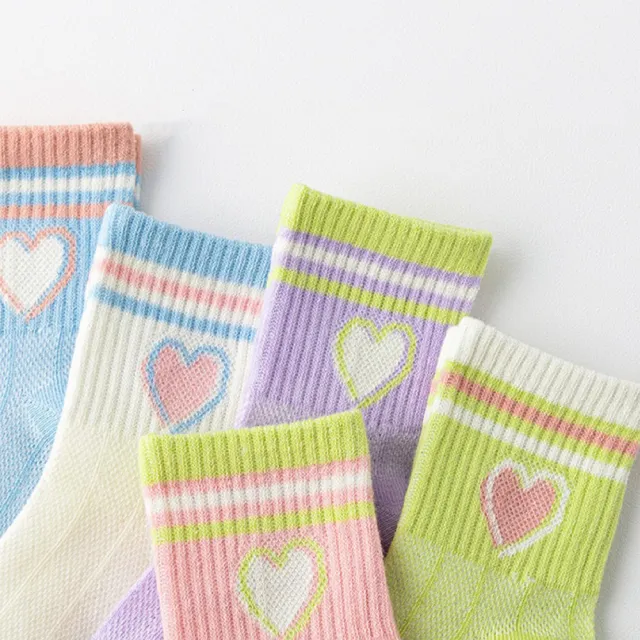 【安朵童舖】現貨韓版兒童網眼襪女童網眼襪五入組男童寶寶透氣襪卡通印花襪子(12)