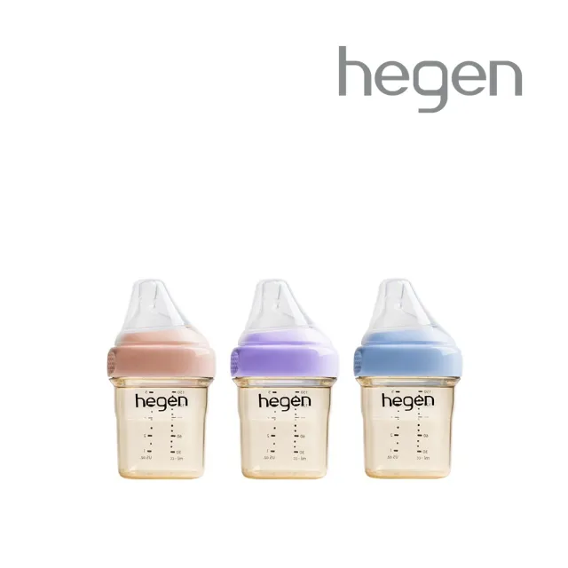 【hegen 總代理】金色奇蹟PPSU多功能方圓型寬口奶瓶 150ml(嫣粉/沁藍/漾紫)