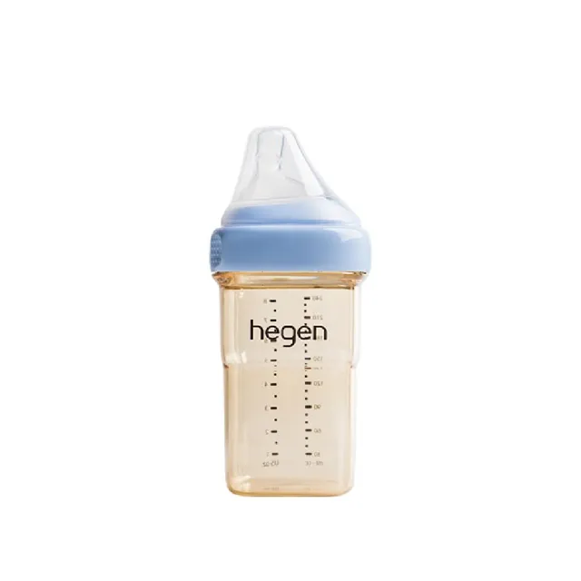 【hegen】金色奇蹟PPSU多功能方圓型寬口奶瓶240ml 共三色(嫣粉、漾紫、沁藍)