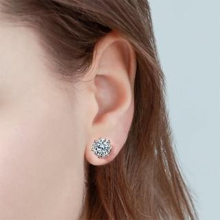 【米蘭精品】現貨+預購 莫桑石耳環925純銀(經典六爪一克拉雪花女飾品74gk54)