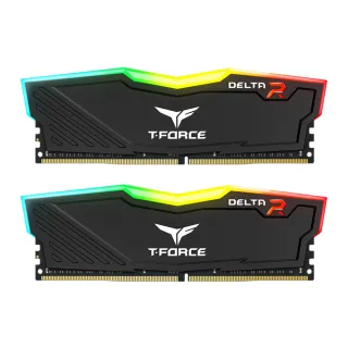 【Team 十銓】T-FORCE DELTA RGB 炫光 DDR4 3200 64GB 32Gx2 CL16 黑色 桌上型超頻記憶體