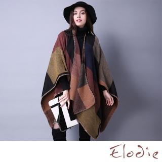 【Elodie】羊絨斗篷 加厚斗篷/歐美街頭百搭個性仿羊絨加厚斗篷 披肩(4色任選)