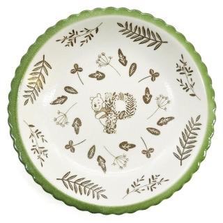 【SANGO 三鄉陶器】迪士尼 小熊維尼 陶瓷餐盤 21cm 草本植物 英文字母(餐具雜貨)