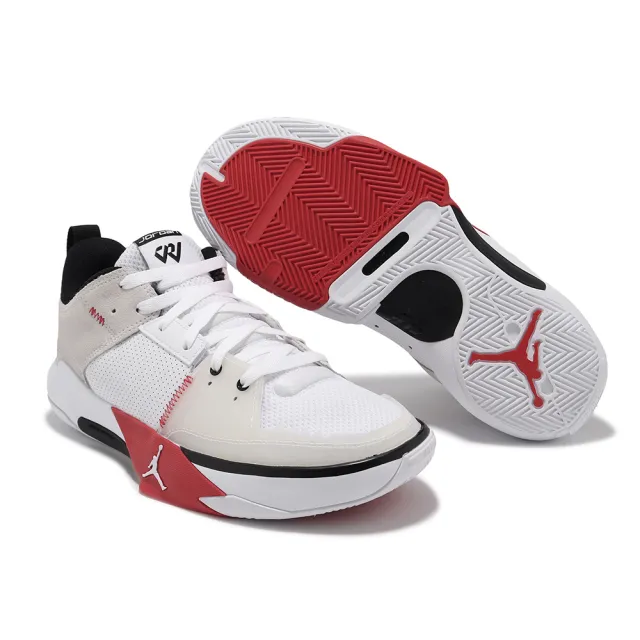 【NIKE 耐吉】籃球鞋 Jordan One Take 5 PF 男鞋 白 紅 氣墊 威少 忍者龜 麂皮 運動鞋(FD2336-106)