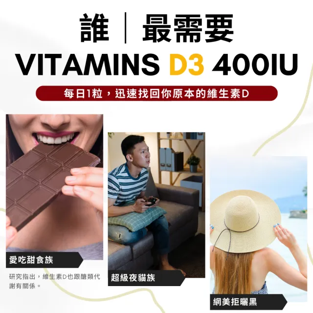 【普瑞登】維他命 D3 400 IU 100粒  維生素D3 陽光維他命