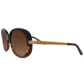 【LOEWE 羅威】新款 春天系列高貴印花款太陽眼鏡(透明咖啡/黃 SLW803-0905)