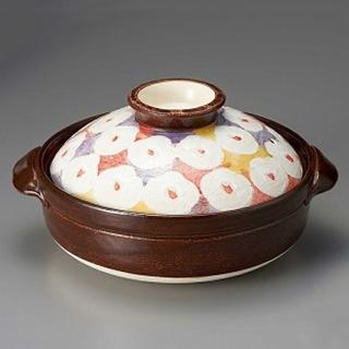 【福介商店】日本土鍋 萬古燒 山茶花 9號深陶鍋(砂鍋 湯鍋 日本製陶瓷)