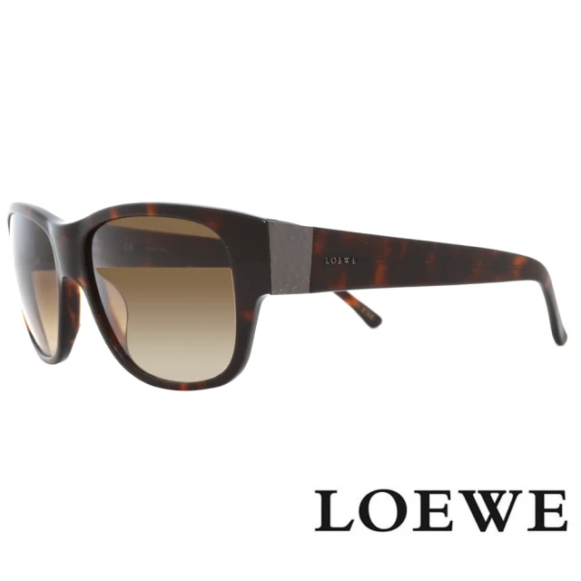 LOEWE 羅威LOEWE 羅威 經典品牌壓紋款方框太陽眼鏡(琥珀 SLW693-09XK)