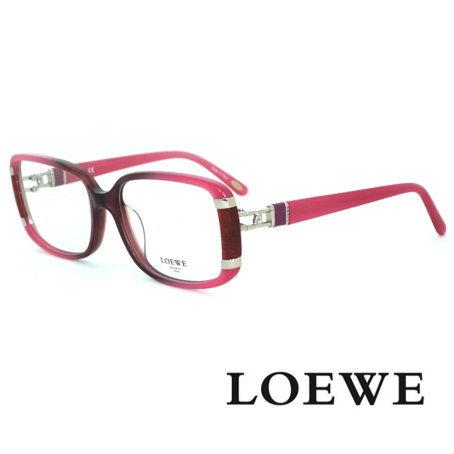 LOEWE 羅威 簡約側LOGO俐落風格-方框光學眼鏡(黑/