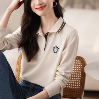 【LANNI 藍尼】★POLO領舒適休閒上衣(長袖/女裝)