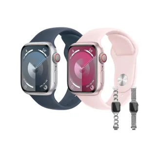 不鏽鋼錶帶組【Apple】Apple Watch S9 LTE 41mm(鋁金屬錶殼搭配運動型錶帶)