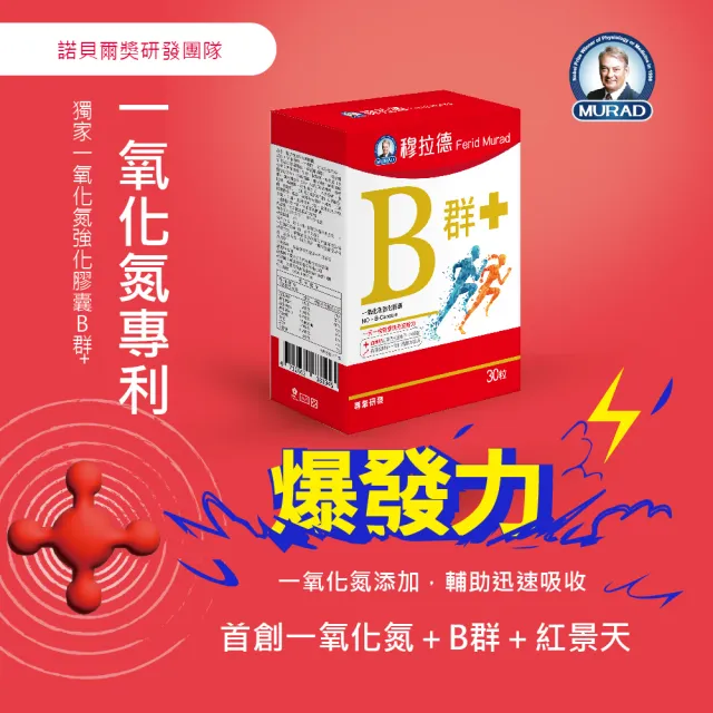 【穆拉德】芯立強PLUS膠囊30粒x3盒、B+群一氧化氮強化膠囊30粒x3盒、B+群一氧化氮強化膠囊10粒x1盒