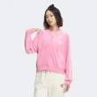 【adidas 愛迪達】外套 女款 運動外套 三葉草 亞規 新年 VELOUR SST JKT 粉 IX4223