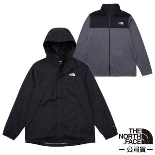 【The North Face】男 防水透氣舒適保暖連帽三合一外套/夾克.風雨衣(89B1-NY7 黑色)